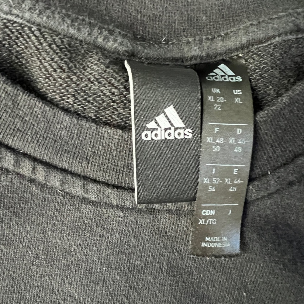 Adidas Black Crewneck Sweater with Ribbed Cuffs - Picture 4 of 7